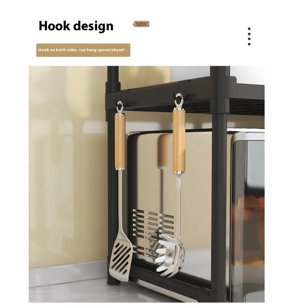 Kitchen Elevated Design Seasoning Rack Microwave Storage RackBilayer Oven Modern Minimalism Kitchen Accessories Organizer
