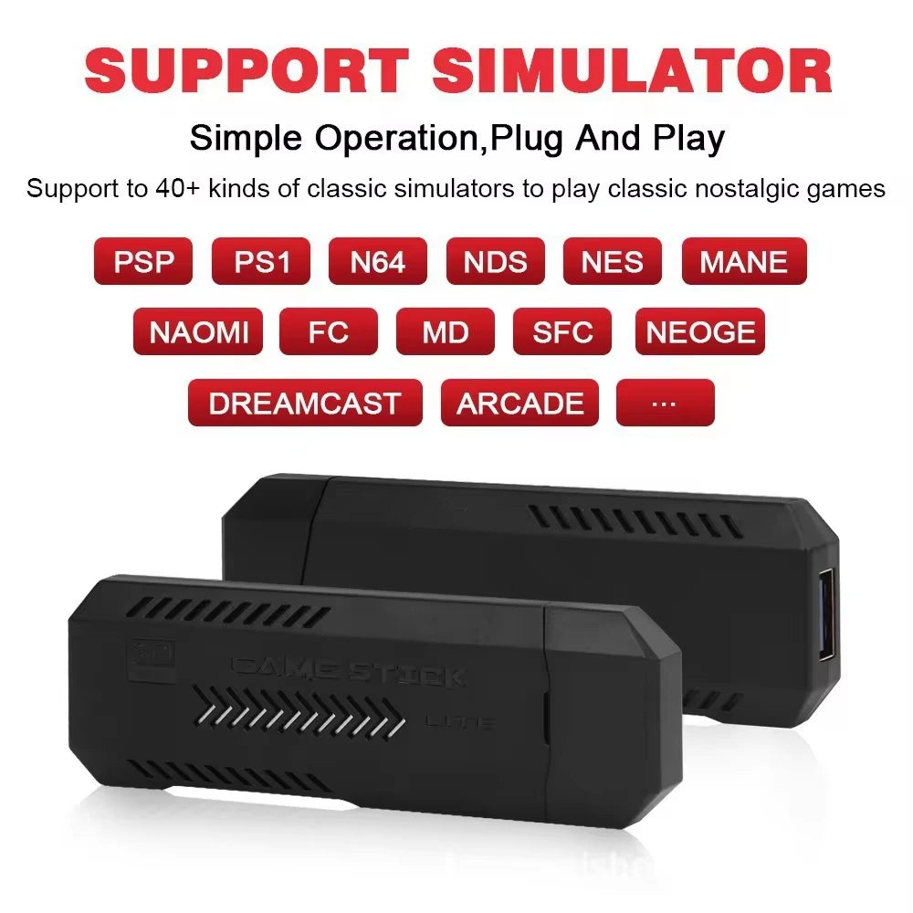 New X2 Plus Game Stick GD10 Pro 4K HD Retro Video Game Console Wireless Controller 128G 40000 Game TV 50 Emulator For PS1/N64