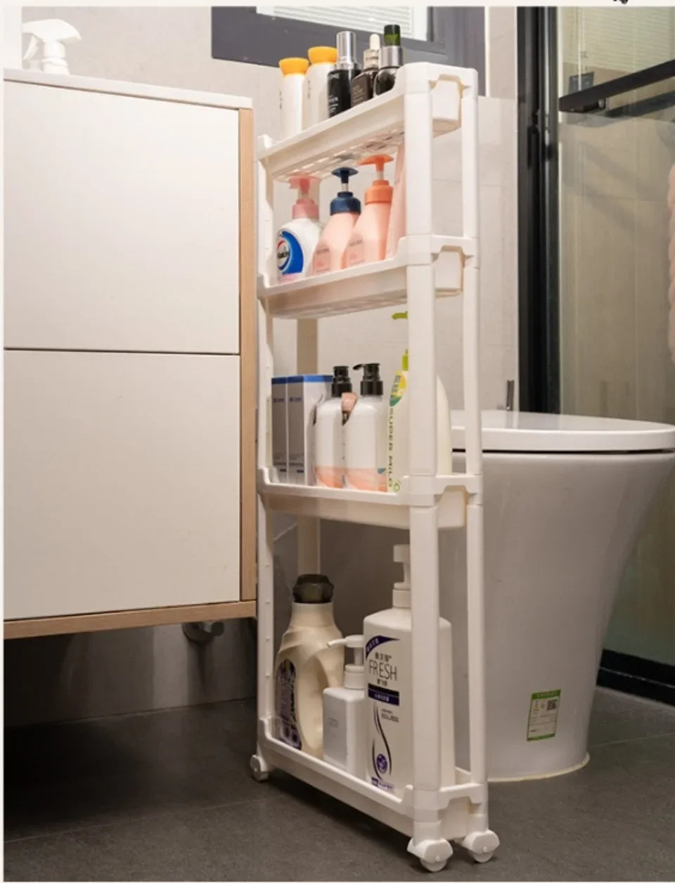 Kitchen Storage Trolley Home Space Saving Narrow Rack Behind Bathroom Door Hollow Out Seam Shelf Toilet Gap Floor Small Carts