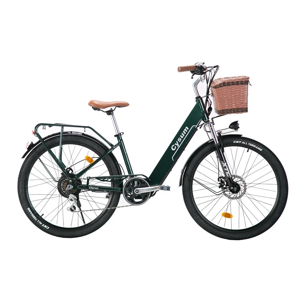 Ebike Electric Bicycle 26" 250W mid motor City Ebike Pedelec with Bicycle Basket Cup HolderSports Entertainment Cycling electric