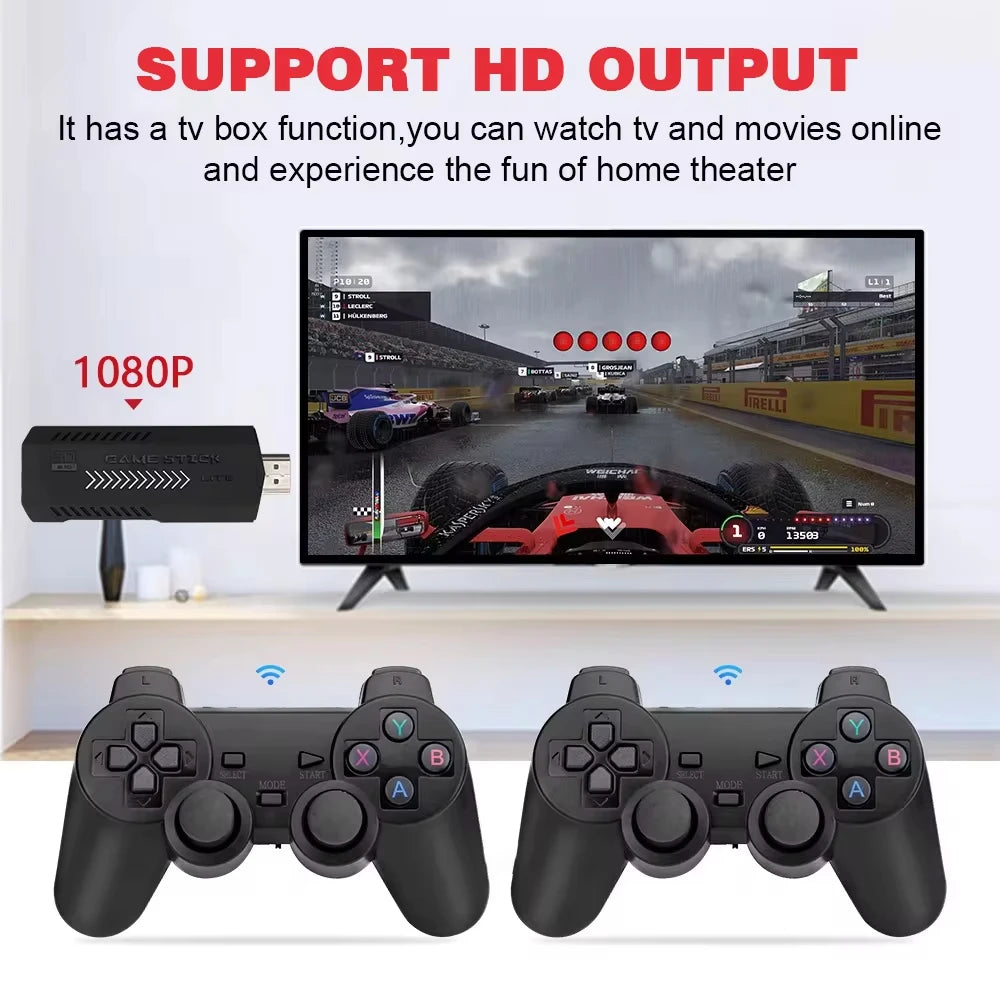 New X2 Plus Game Stick GD10 Pro 4K HD Retro Video Game Console Wireless Controller 128G 40000 Game TV 50 Emulator For PS1/N64