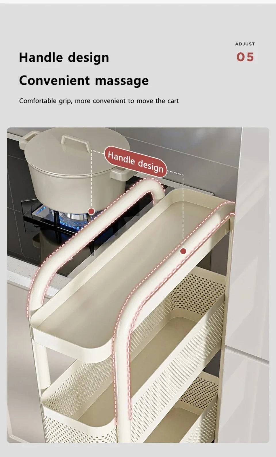 Kitchen Multi-Functional Storage Trolley Vegetables Baskets Bathroom Moisture-Proof Mobile Cart Snack Rack Living Room Shelves
