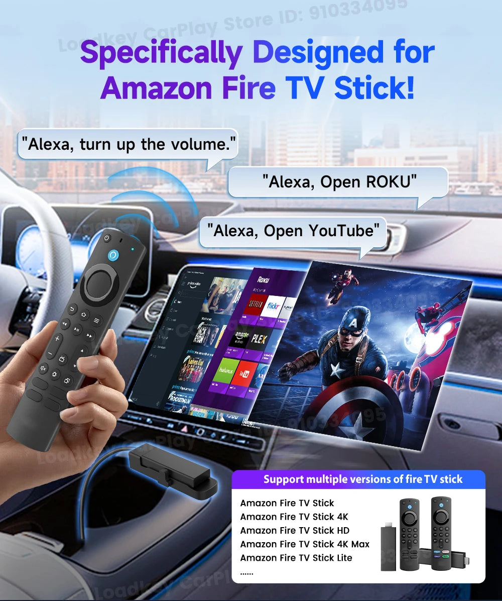 Carlinkit Supports Fire TV Stick Converter TV Streaming Box HDMI Wireless CarPlay TV Adapter for Fire TV Stick HD 4K Max Lite