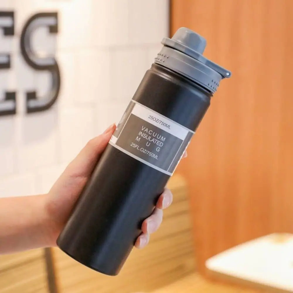 750ML Handheld Vacuum Tumbler Hot or Cold Wide Mouth Insulated Water Bottle 304 Stainless Steel Flask Water Bottle