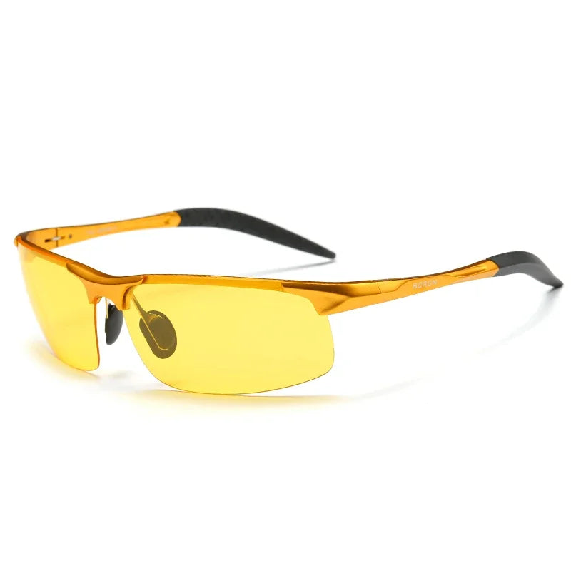 AORON Aluminum Day Night Vision Men Sunglasses Polarized Glasses Brand Original Goggles Male Design Luxury Driving