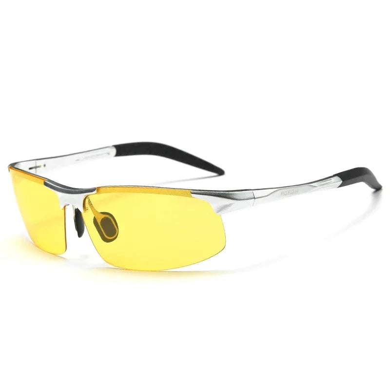 AORON Aluminum Day Night Vision Men Sunglasses Polarized Glasses Brand Original Goggles Male Design Luxury Driving