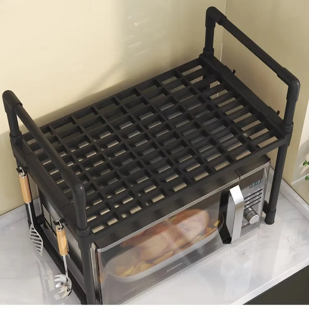 Kitchen Elevated Design Seasoning Rack Microwave Storage RackBilayer Oven Modern Minimalism Kitchen Accessories Organizer