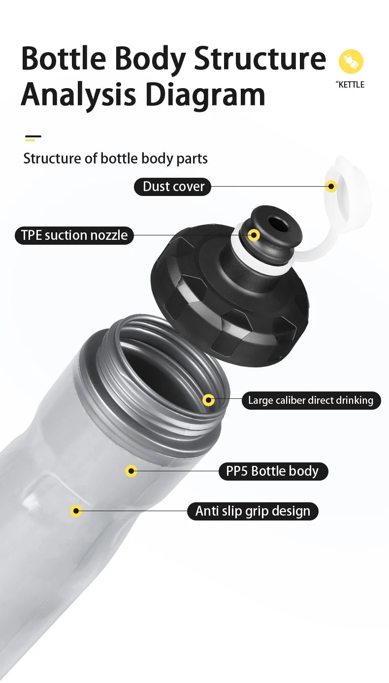 ESLNF Bike Kettle 720ml Mountain Road Bike Outdoor Cycling Kettle PP5 Squeeze Insulated Water Cup Bicycle Water Bottle