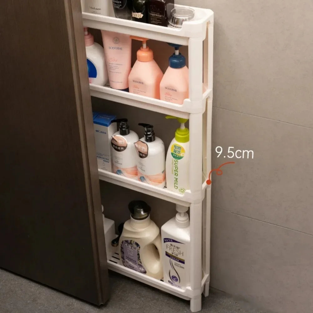 Kitchen Storage Trolley Home Space Saving Narrow Rack Behind Bathroom Door Hollow Out Seam Shelf Toilet Gap Floor Small Carts