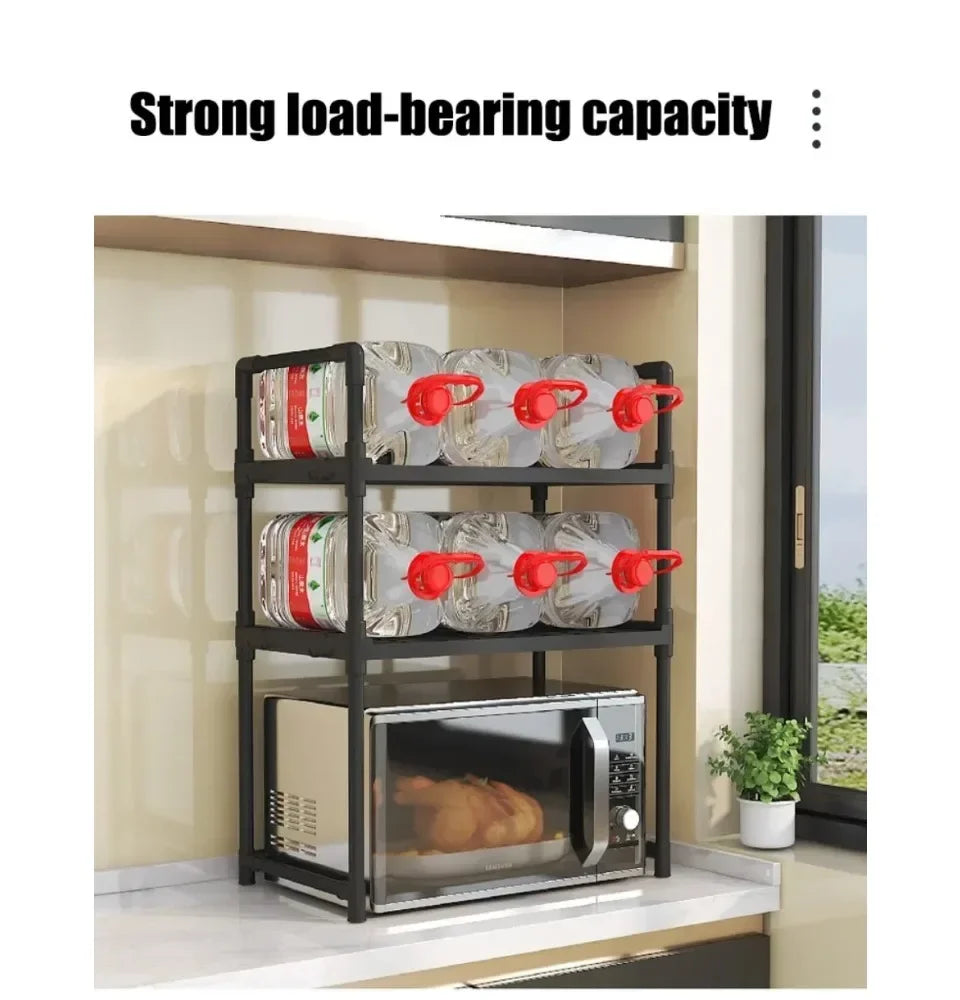Kitchen Elevated Design Seasoning Rack Microwave Storage RackBilayer Oven Modern Minimalism Kitchen Accessories Organizer