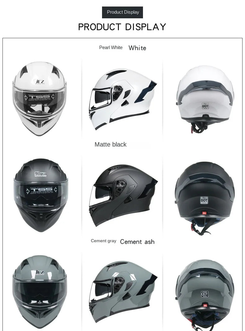 Flip Up Motorcycle Helmet Double lens full face helmet High quality DOT approved Moto cascos motociclistas capacete