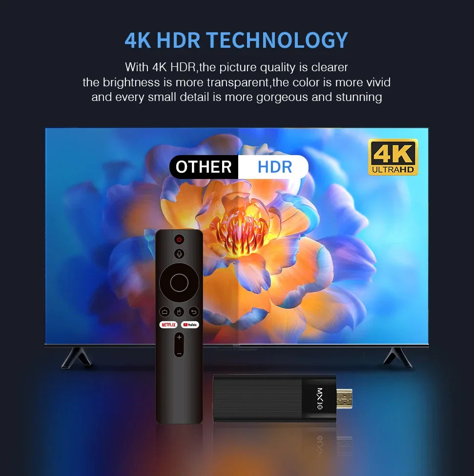4K MX10 F3 PRO TV Stick 4k Fire TV Stick TV Remote Control Android TV Stick Quad Core Firestick 4k