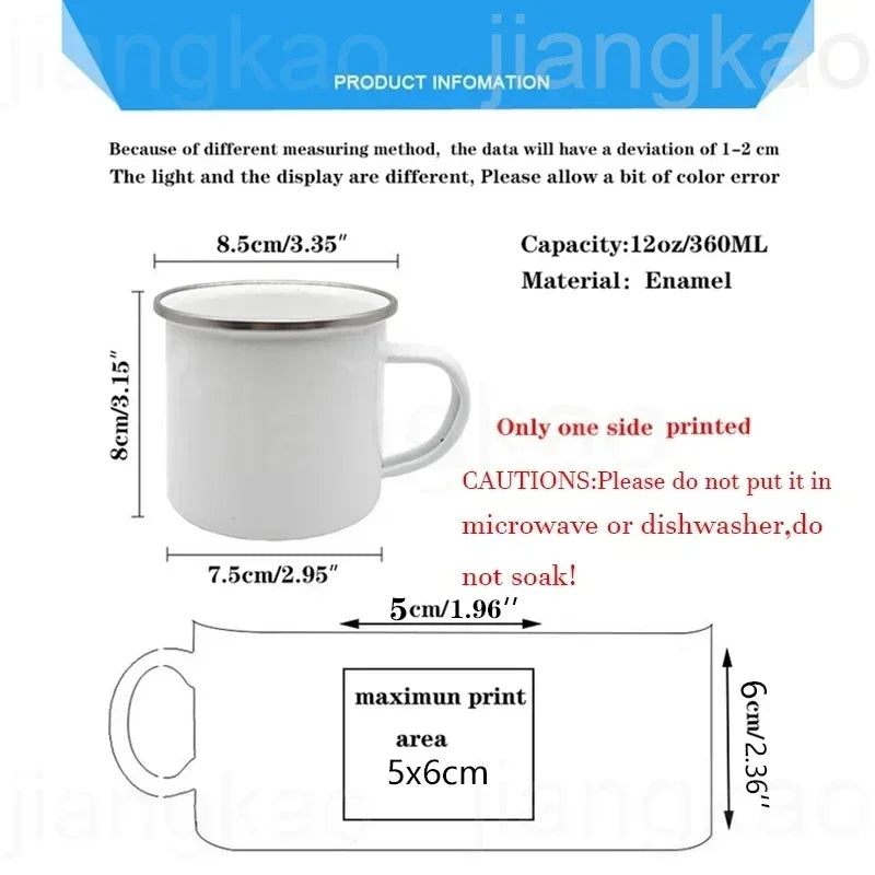 Best Father in The World Print Enamel Mug Creative Coffee Cups Drinks Water Cup Camping Mugs Birthday Father's Day Gift for Dad