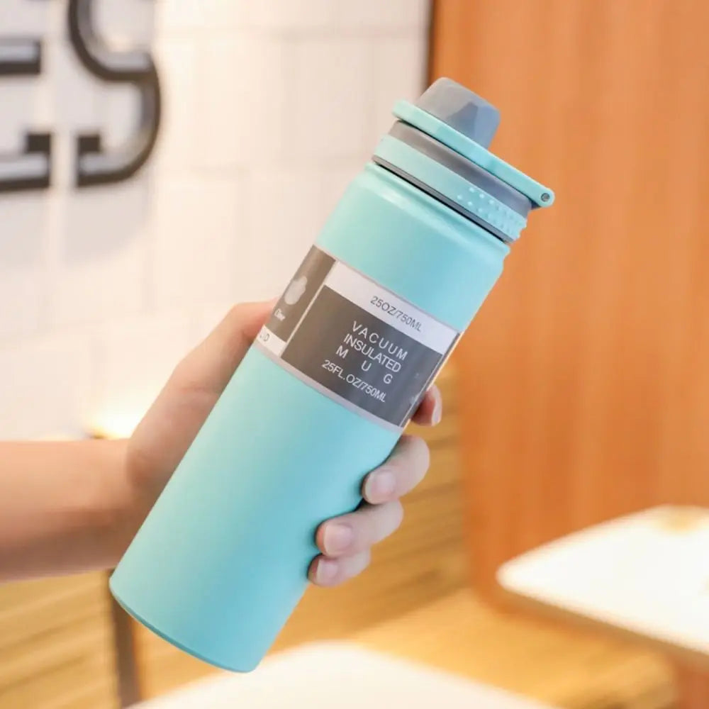 750ML Handheld Vacuum Tumbler Hot or Cold Wide Mouth Insulated Water Bottle 304 Stainless Steel Flask Water Bottle