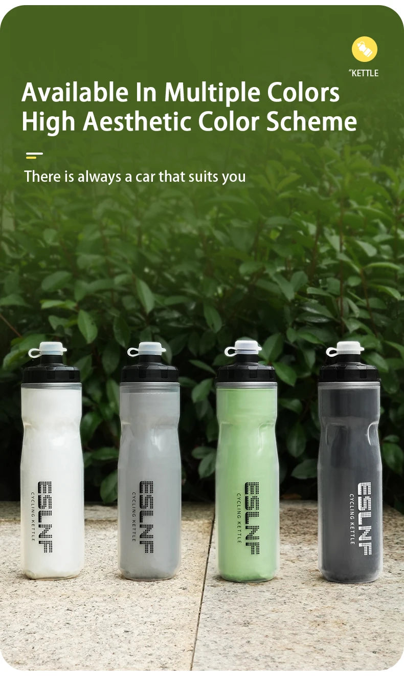 ESLNF Bike Kettle 720ml Mountain Road Bike Outdoor Cycling Kettle PP5 Squeeze Insulated Water Cup Bicycle Water Bottle