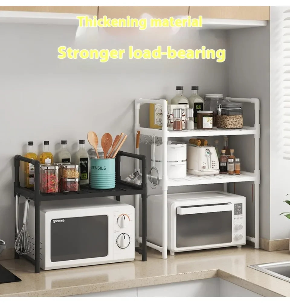 Kitchen Elevated Design Seasoning Rack Microwave Storage RackBilayer Oven Modern Minimalism Kitchen Accessories Organizer