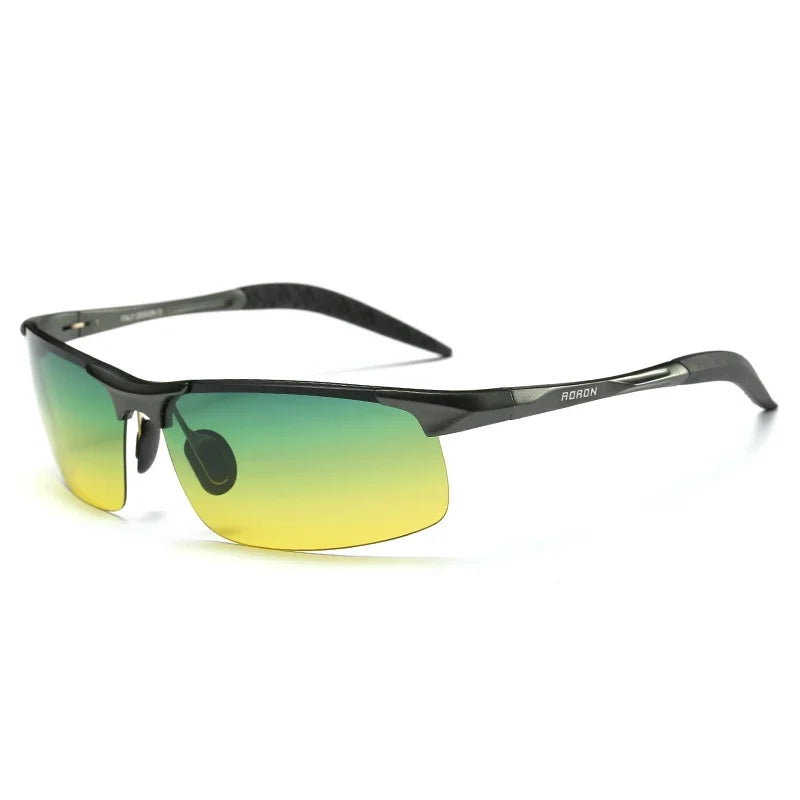 AORON Aluminum Day Night Vision Men Sunglasses Polarized Glasses Brand Original Goggles Male Design Luxury Driving