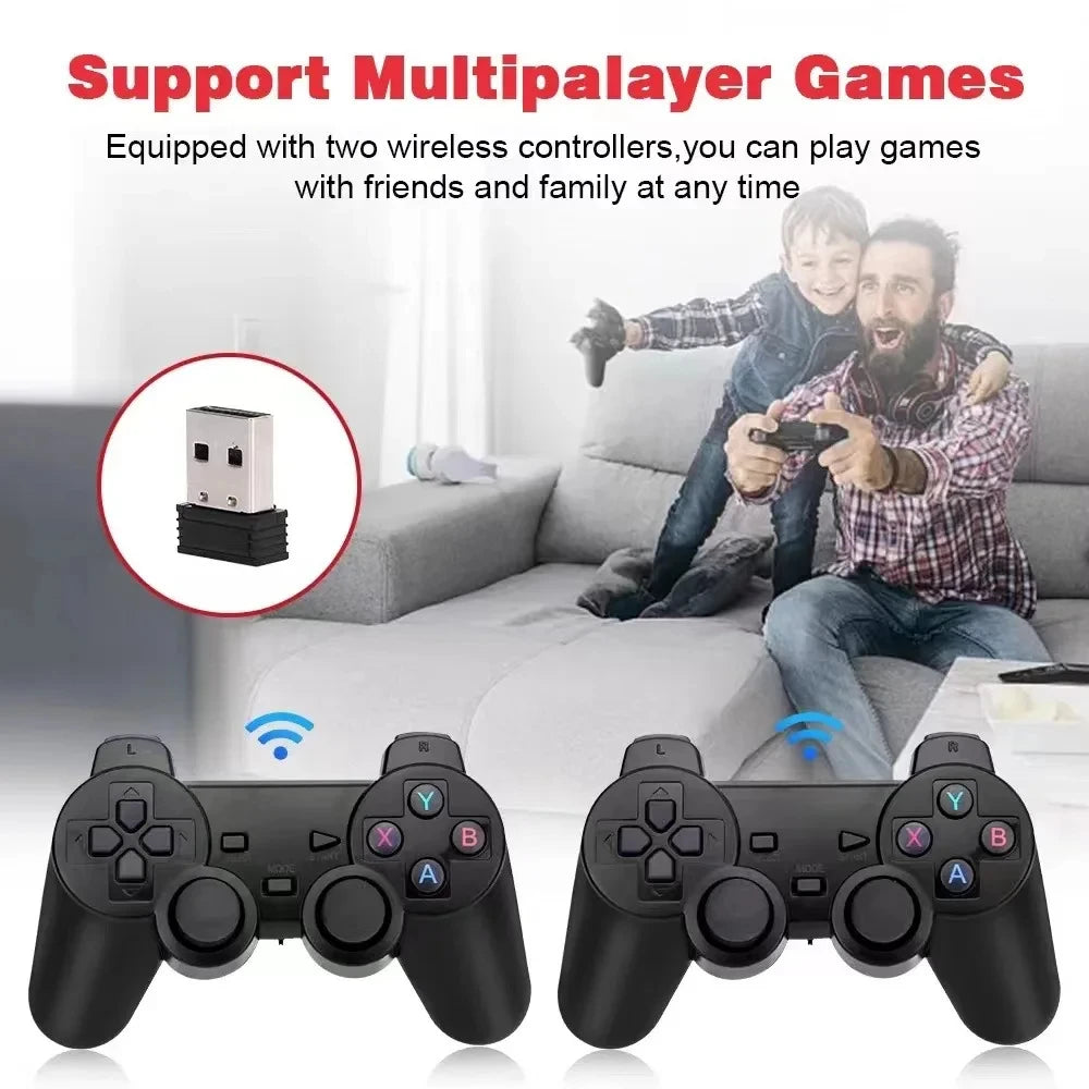 New X2 Plus Game Stick GD10 Pro 4K HD Retro Video Game Console Wireless Controller 128G 40000 Game TV 50 Emulator For PS1/N64