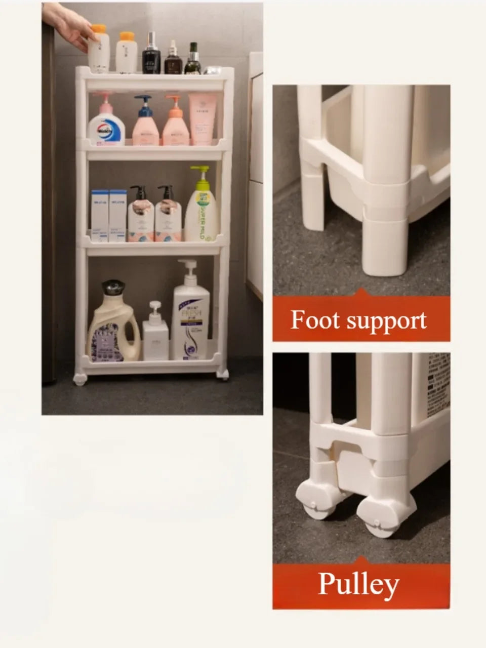 Kitchen Storage Trolley Home Space Saving Narrow Rack Behind Bathroom Door Hollow Out Seam Shelf Toilet Gap Floor Small Carts