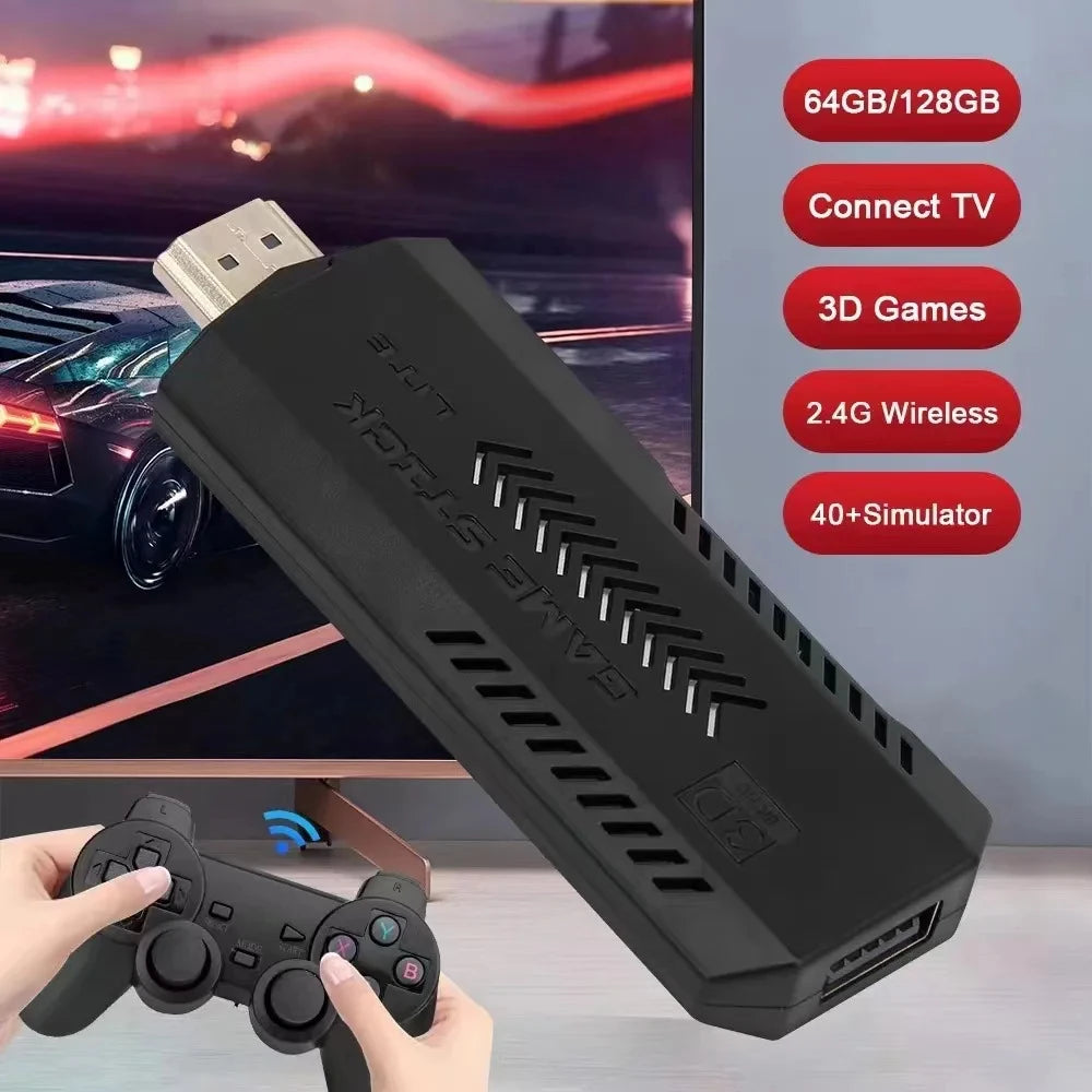 New X2 Plus Game Stick GD10 Pro 4K HD Retro Video Game Console Wireless Controller 128G 40000 Game TV 50 Emulator For PS1/N64