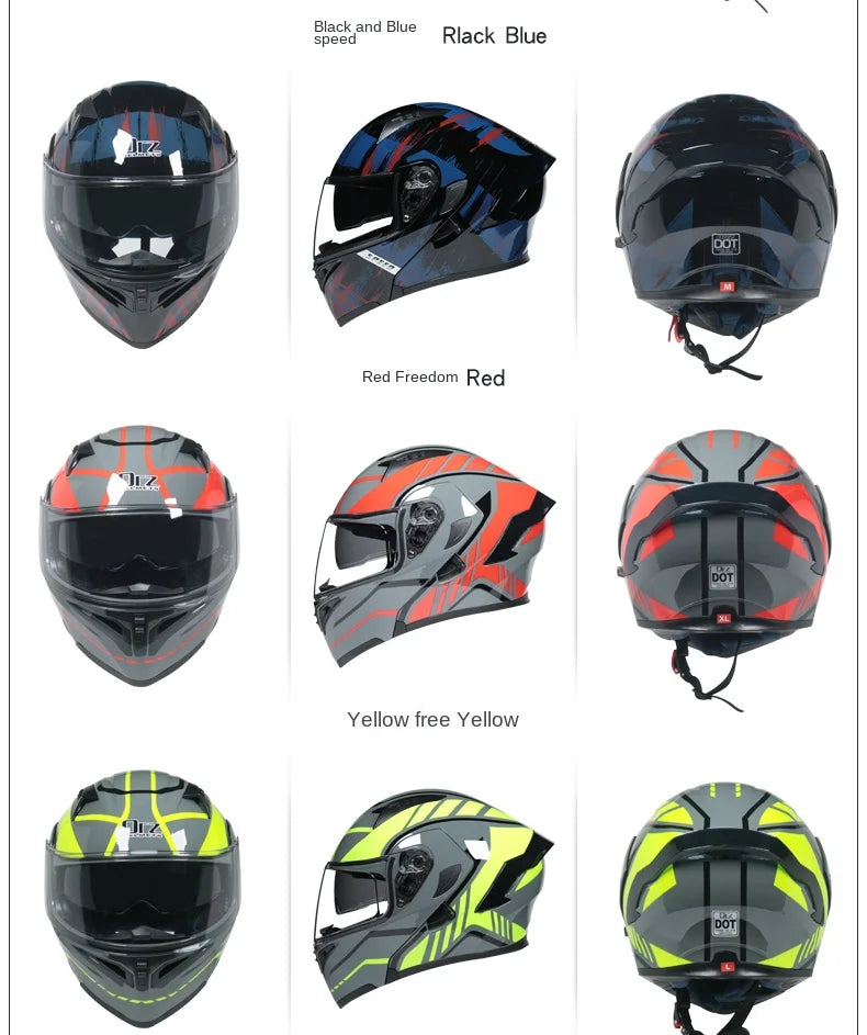 Flip Up Motorcycle Helmet Double lens full face helmet High quality DOT approved Moto cascos motociclistas capacete