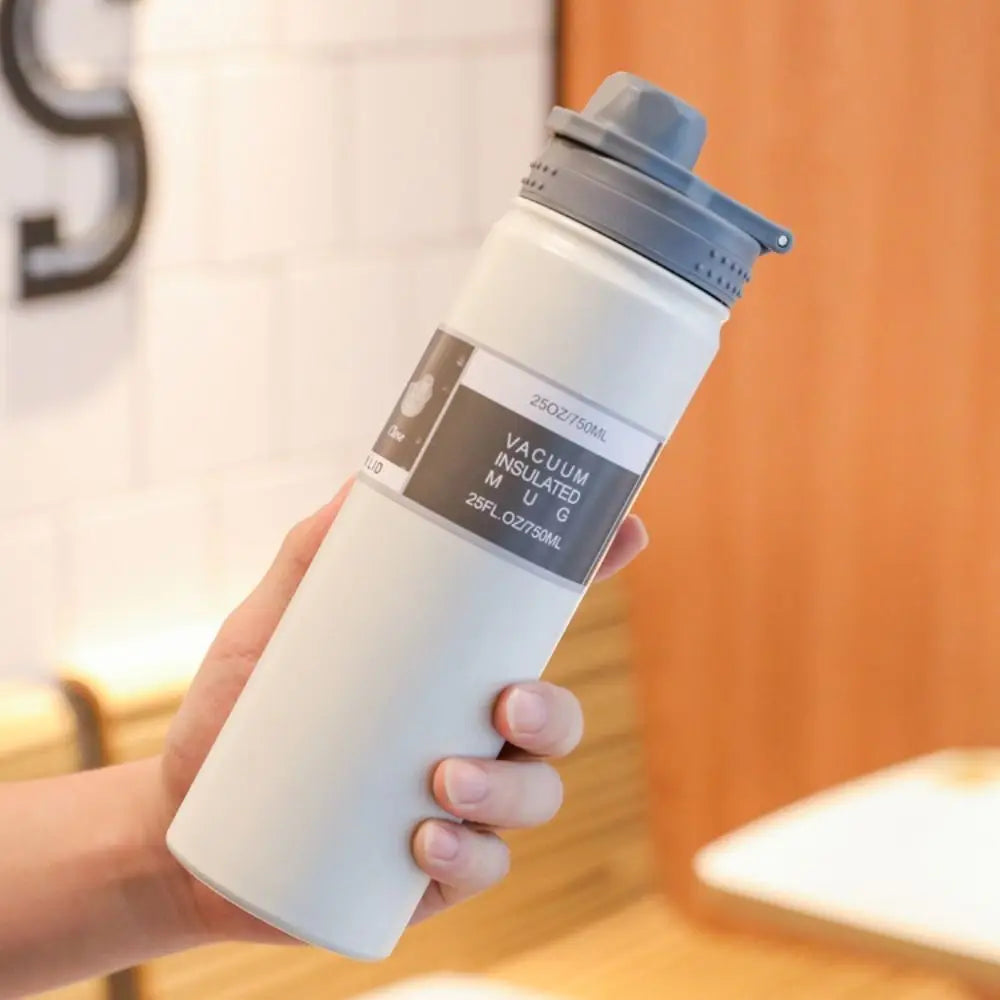 750ML Handheld Vacuum Tumbler Hot or Cold Wide Mouth Insulated Water Bottle 304 Stainless Steel Flask Water Bottle