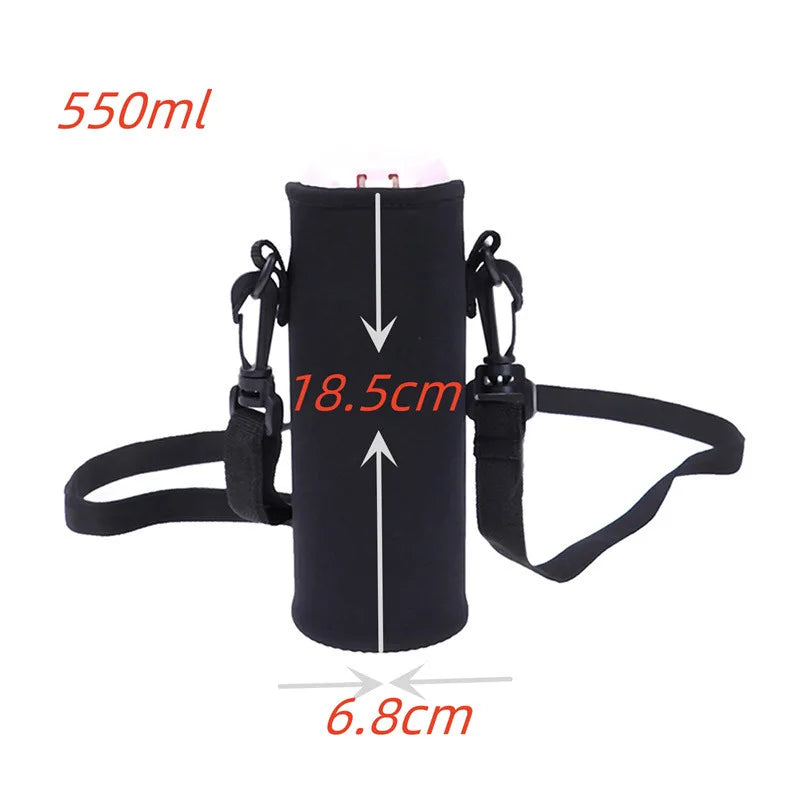 Portable Water Bottle Insulated Neoprene Holder Pouch Bag 420/550/750/1000/1500ml Shoulder With Adjustable Strap