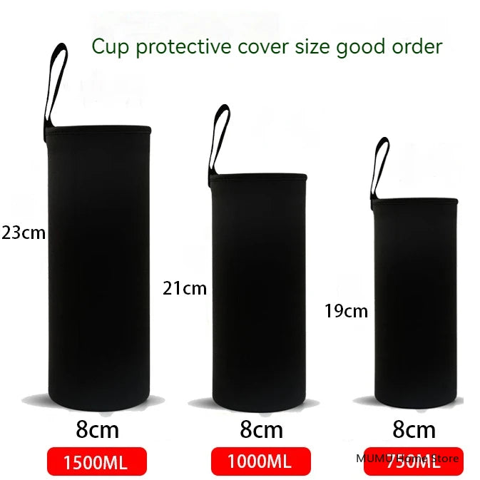 750ML/1000ML/1500ML Mug Bottle Cup Case Bag For Water Bottle Cover Bag Black Bottle Carrier Insulated Bag Sports Bottles Covers