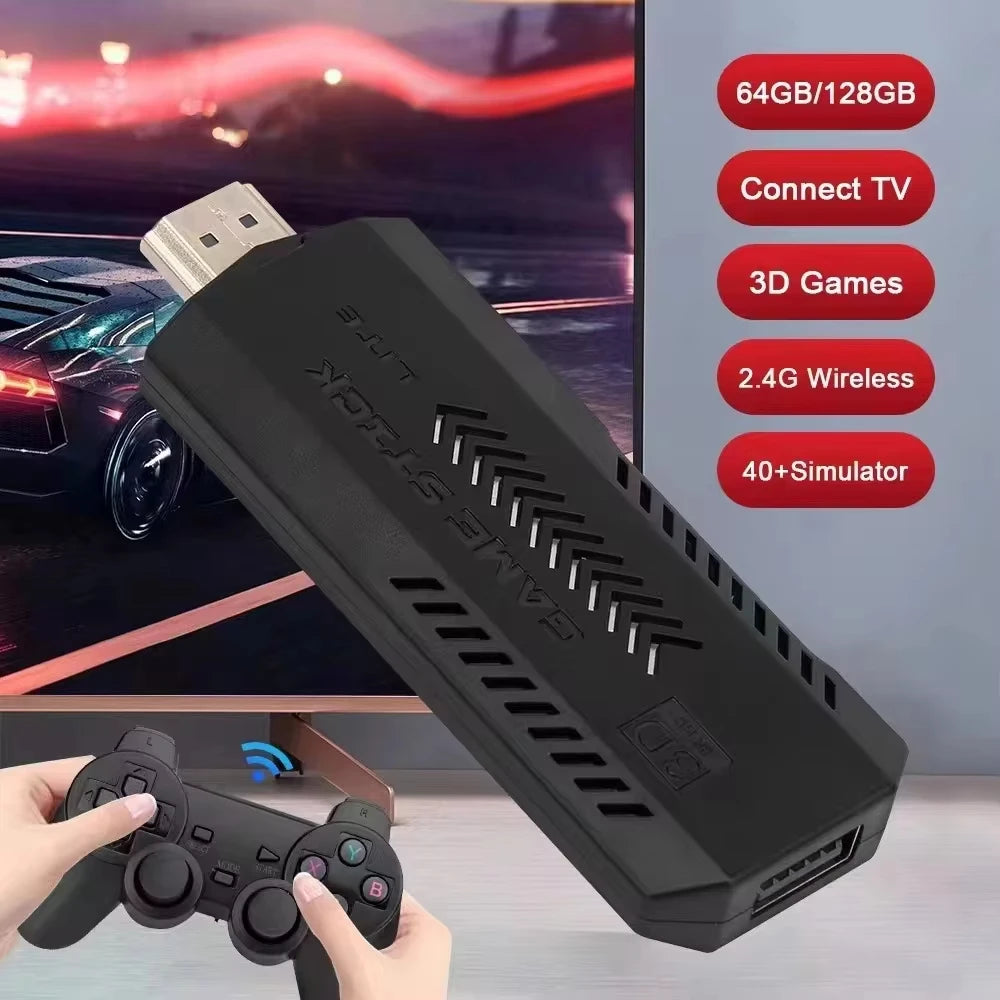 New X2 Plus Game Stick GD10 Pro 4K HD Retro Video Game Console Wireless Controller 128G 40000 Game TV 50 Emulator For PS1/N64