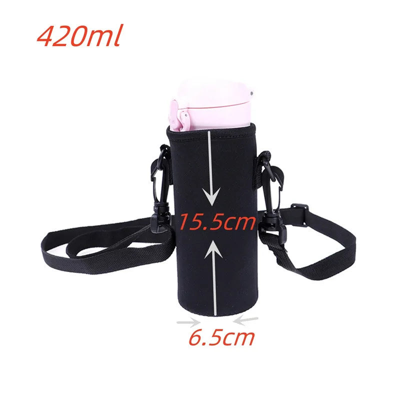 Portable Water Bottle Insulated Neoprene Holder Pouch Bag 420/550/750/1000/1500ml Shoulder With Adjustable Strap