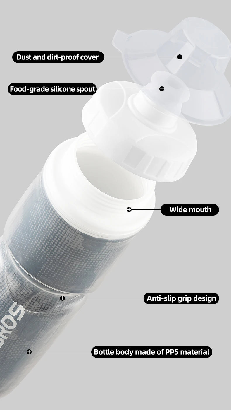 ROCKBROS Cycling Insulated Water Bottle Thermal Drink PP5 Silicone 670ml Fitness Outdoor Sports Bicycle Portable Water Kettle