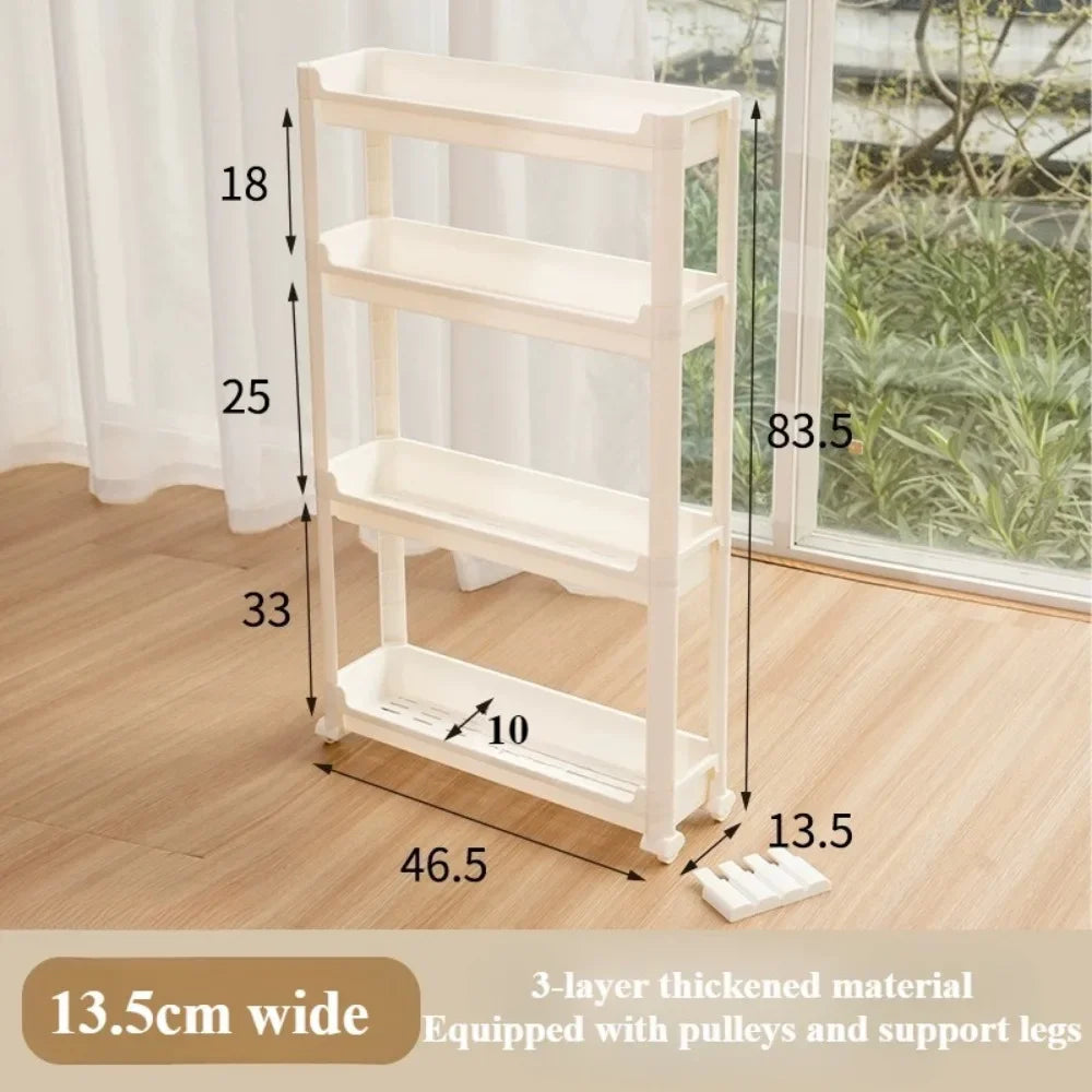 Kitchen Storage Trolley Home Space Saving Narrow Rack Behind Bathroom Door Hollow Out Seam Shelf Toilet Gap Floor Small Carts