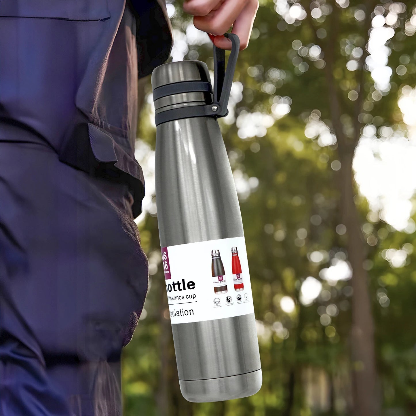 Stainless Steel Thermos Bottle Vacuum Large Capacity Flasks Water Bottle Insulated Water Outdoor Travel Bottle Cup Keeping Warm
