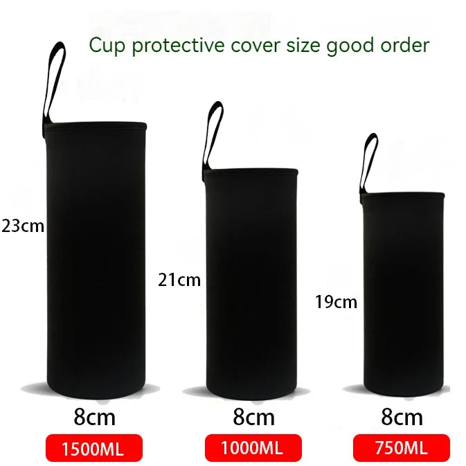 750ML/1000ML/1500ML Mug Bottle Cup Case Bag For Water Bottle Cover Bag Black Bottle Carrier Insulated Bag Sports Bottles Covers