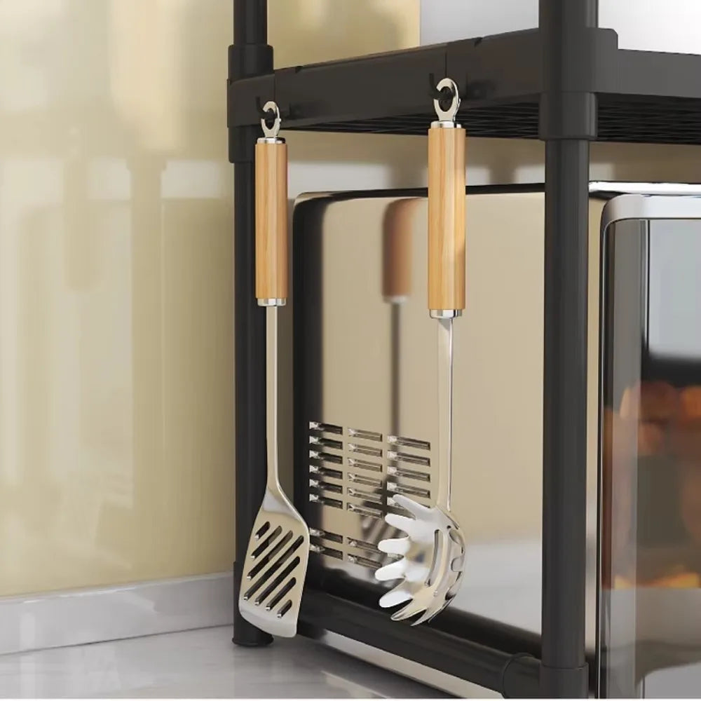 Kitchen Elevated Design Seasoning Rack Microwave Storage RackBilayer Oven Modern Minimalism Kitchen Accessories Organizer