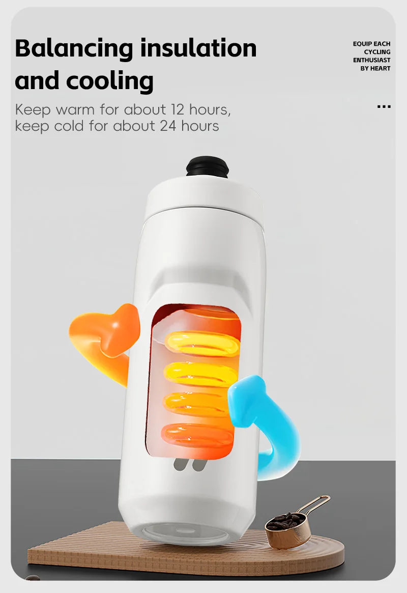 WEST BIKING Stainless Steel Insulated Sports Water Bottle 550ml Cycling Thermos Bottle Keep Cold&Hot Gym Portable Thermal Kettle
