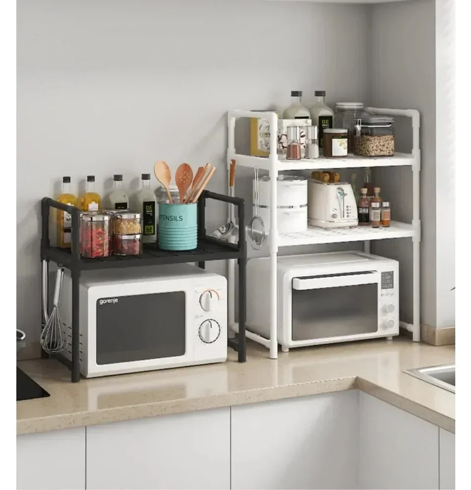 Kitchen Elevated Design Seasoning Rack Microwave Storage RackBilayer Oven Modern Minimalism Kitchen Accessories Organizer