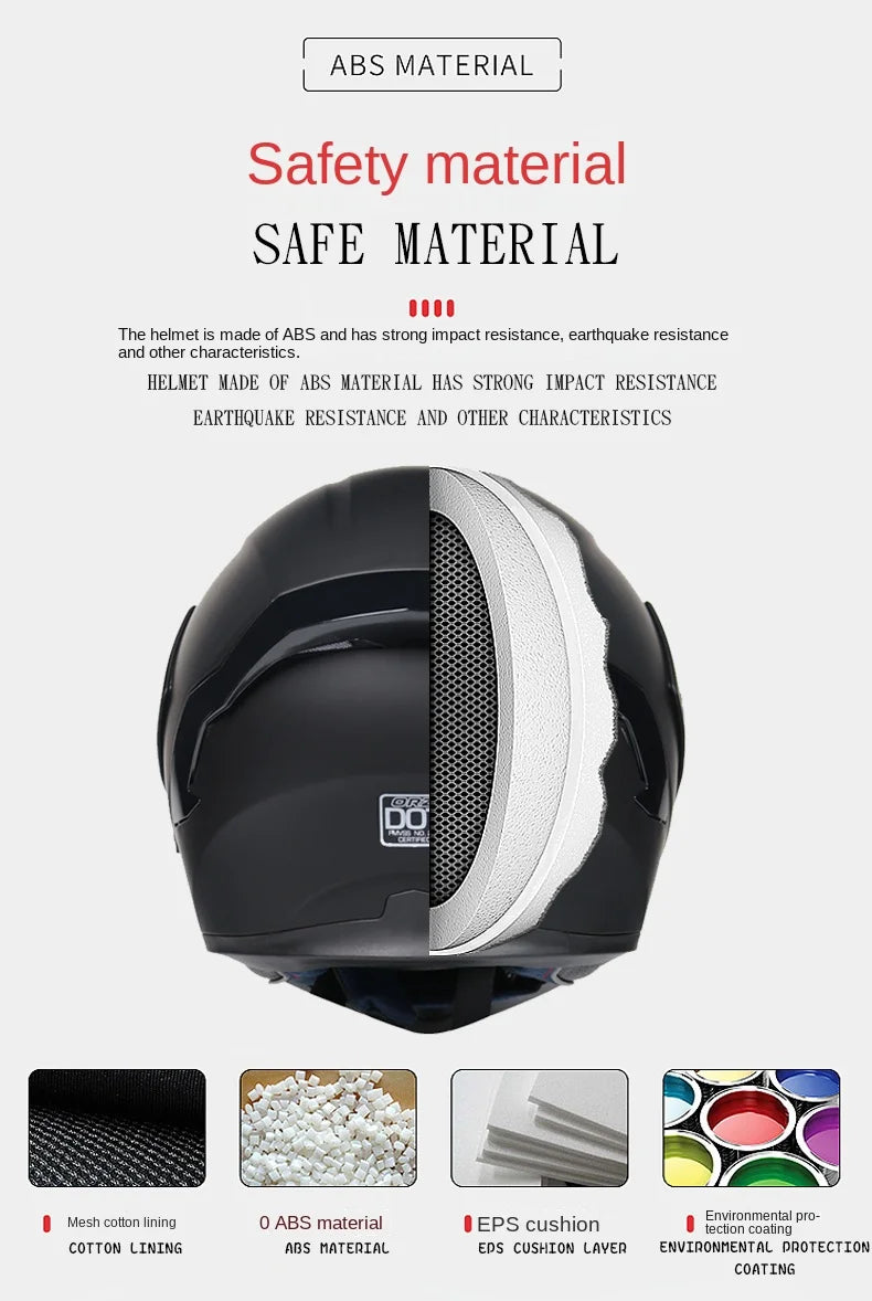 Flip Up Motorcycle Helmet Double lens full face helmet High quality DOT approved Moto cascos motociclistas capacete