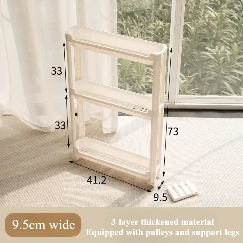 Kitchen Storage Trolley Home Space Saving Narrow Rack Behind Bathroom Door Hollow Out Seam Shelf Toilet Gap Floor Small Carts