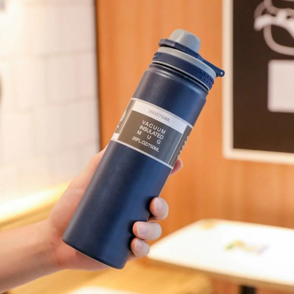 750ML Handheld Vacuum Tumbler Hot or Cold Wide Mouth Insulated Water Bottle 304 Stainless Steel Flask Water Bottle