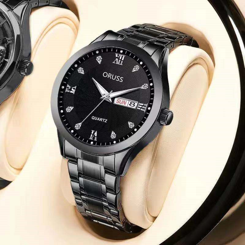 1pc Men's Round Waterproof Luminous Quartz Watch, Wristwatch, Ideal choice for Gifts