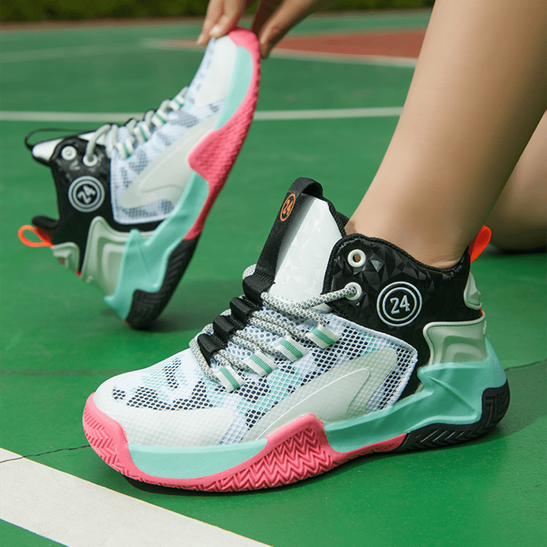 Breathable & Durable Boys' Basketball Sneakers – Lightweight, All-Season Mid-Tops with Rubber Sole