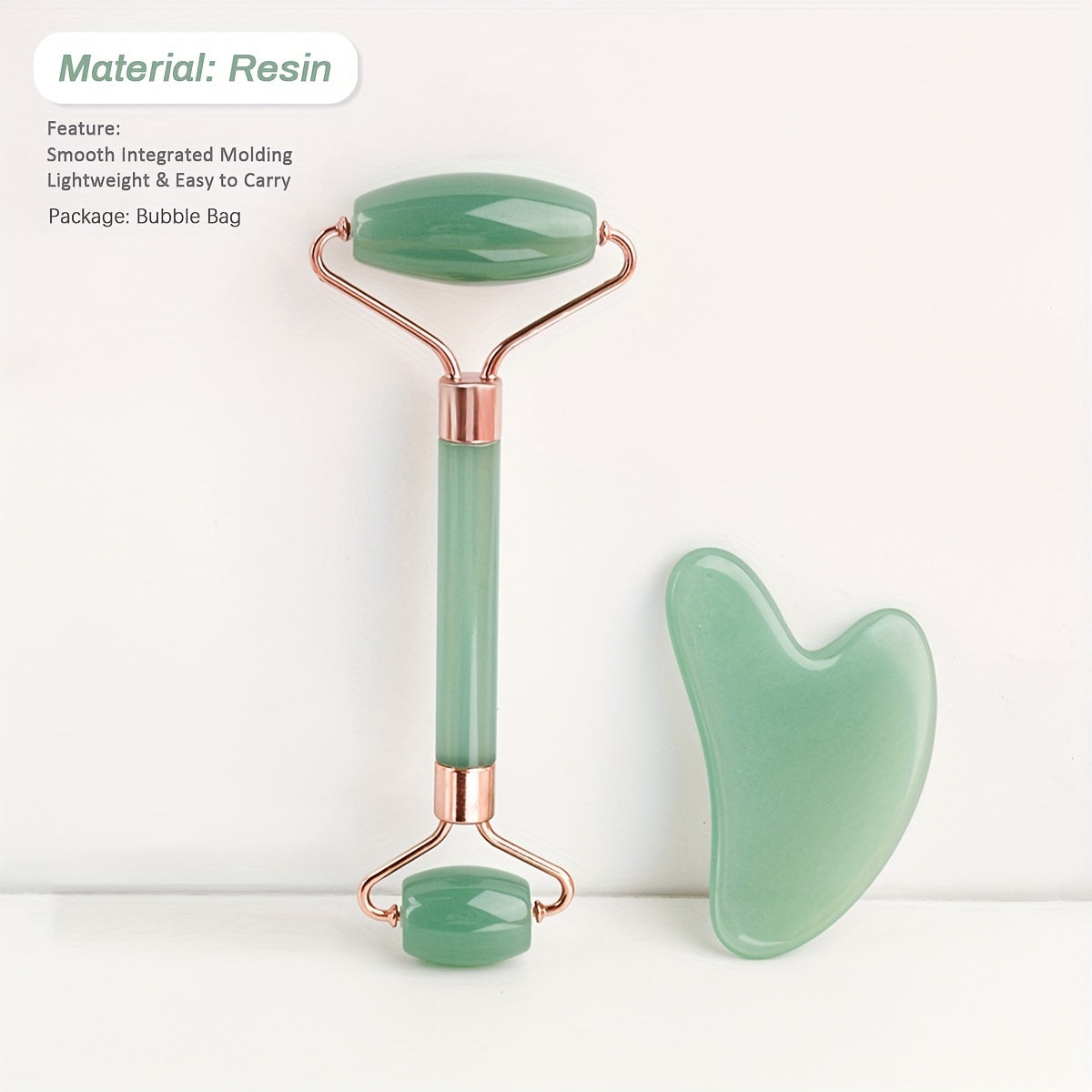 Facial and Eye Roller Massage Stick Non-Natural Pink Crystal Jade Roller Beauty Massager