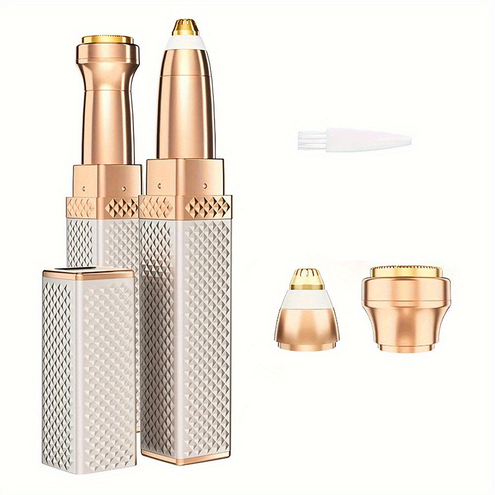 1pc Eyebrow & Facial Hair Removal For Women, 2 In 1 Eyebrow Razor And Painless Hair Shaver Rechargeable With Built-in LED Light For Face Peach Fuzz Eyebrow Lips Body Chin Arms