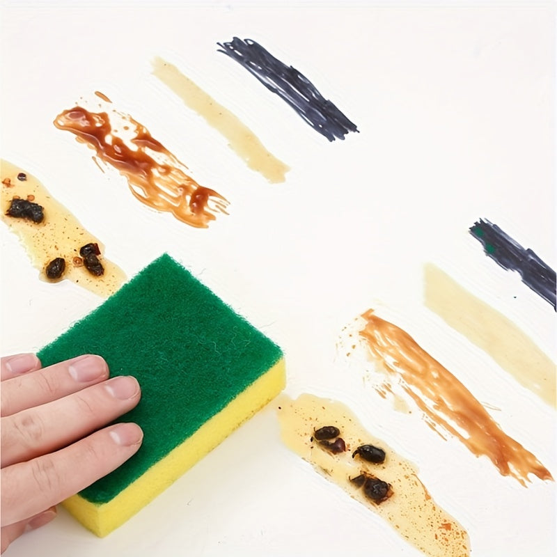 5/10pcs, Dishwashing Sponge, Scouring Pad, Dishwashing Cloth, Kitchen Double-sided Cleaning Brush Pot Brush Bowl Sponge Block, Household Dishwashing Sponge Wipe