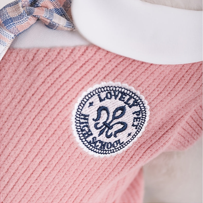 Adorable Bowknot Dog Sweater Dress - Warm Winter Pet Costume for Small, Medium, Large Dogs & Cats - Soft, Cozy, and Stylish Pet Apparel for Cold Weather