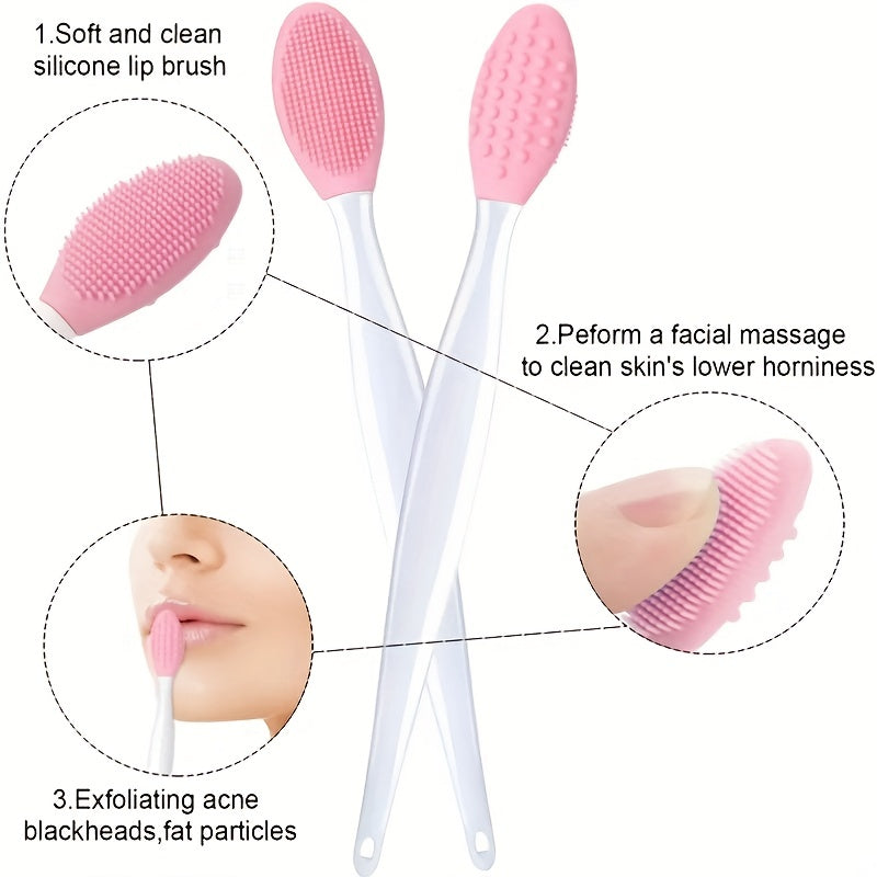 1pc Silicone Pore Brush, Exfoliate Your Large & Visible Pores With This Facial Brush, Double-Sided Black Head Cleaning Tool, Beauty & Skincare Accessories