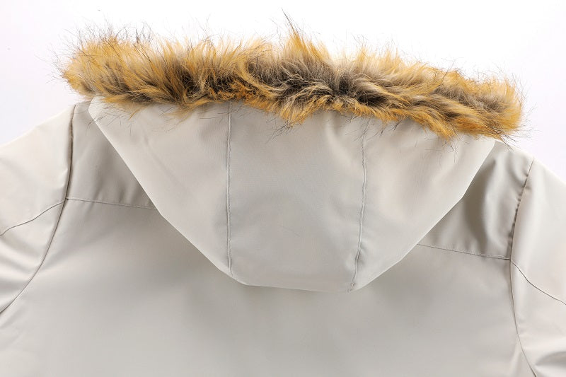 New Fall/Winter, Men's Flap Pocket Padded Jacket, With Faux Fur Hoodie Coat
