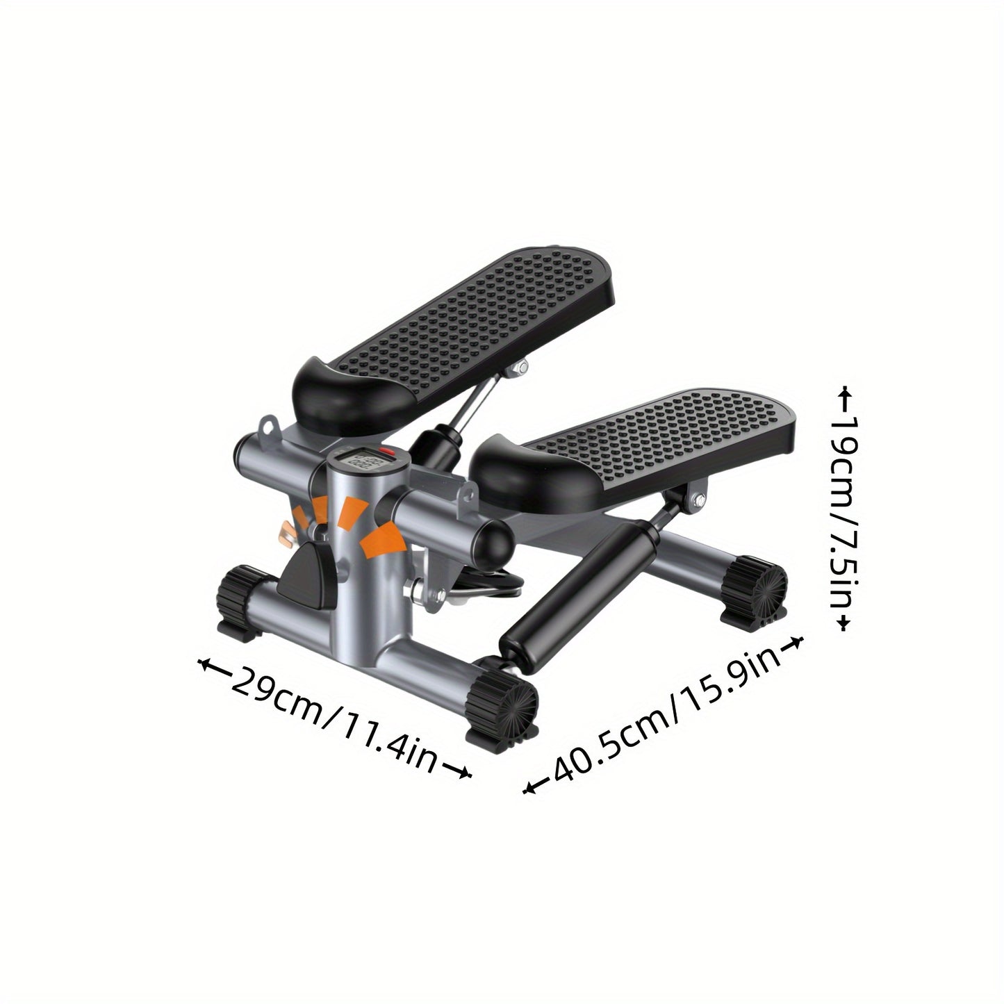 Mini Stair Stepper Exercise Machine with Resistance Bands, Tungsten Steel Hydraulic Twist Stepper, Mechanical Control, 300 lbs Capacity, Full Body Cardio Workout Fitness Equipment for Home Use