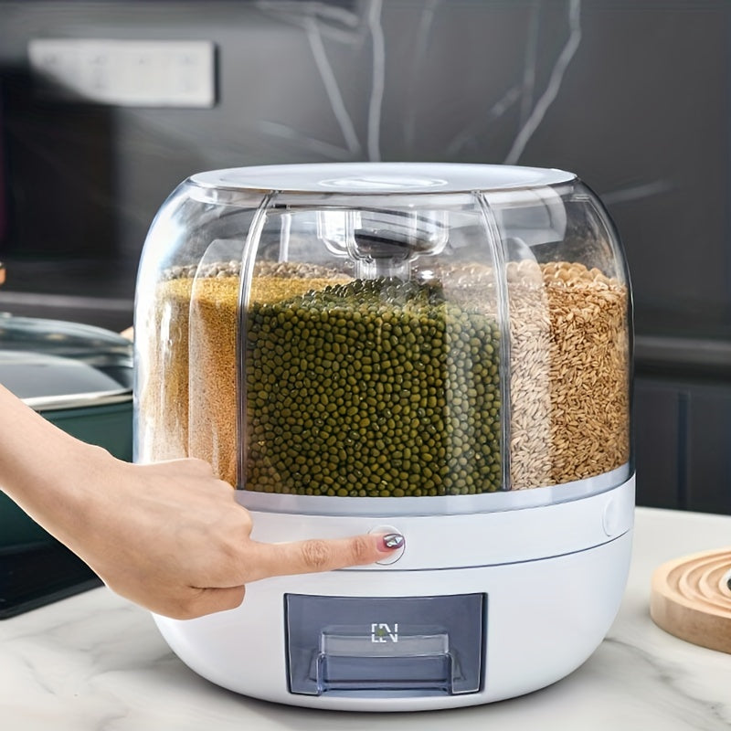 1PC Rotating Food Dispenser, Household 7.72 LB Rice Barrel, Cereal Jar, Divided Sealed Cans, Food-grade Rice Tank, Kitchen Supplies